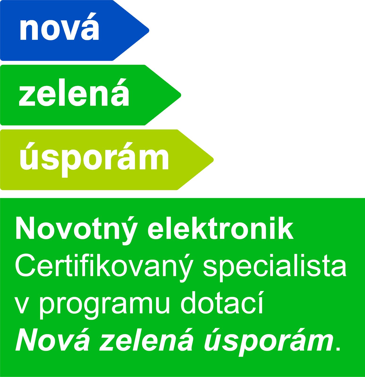 Nová zelená úsporáma (logo, cerifikovaný specialista)